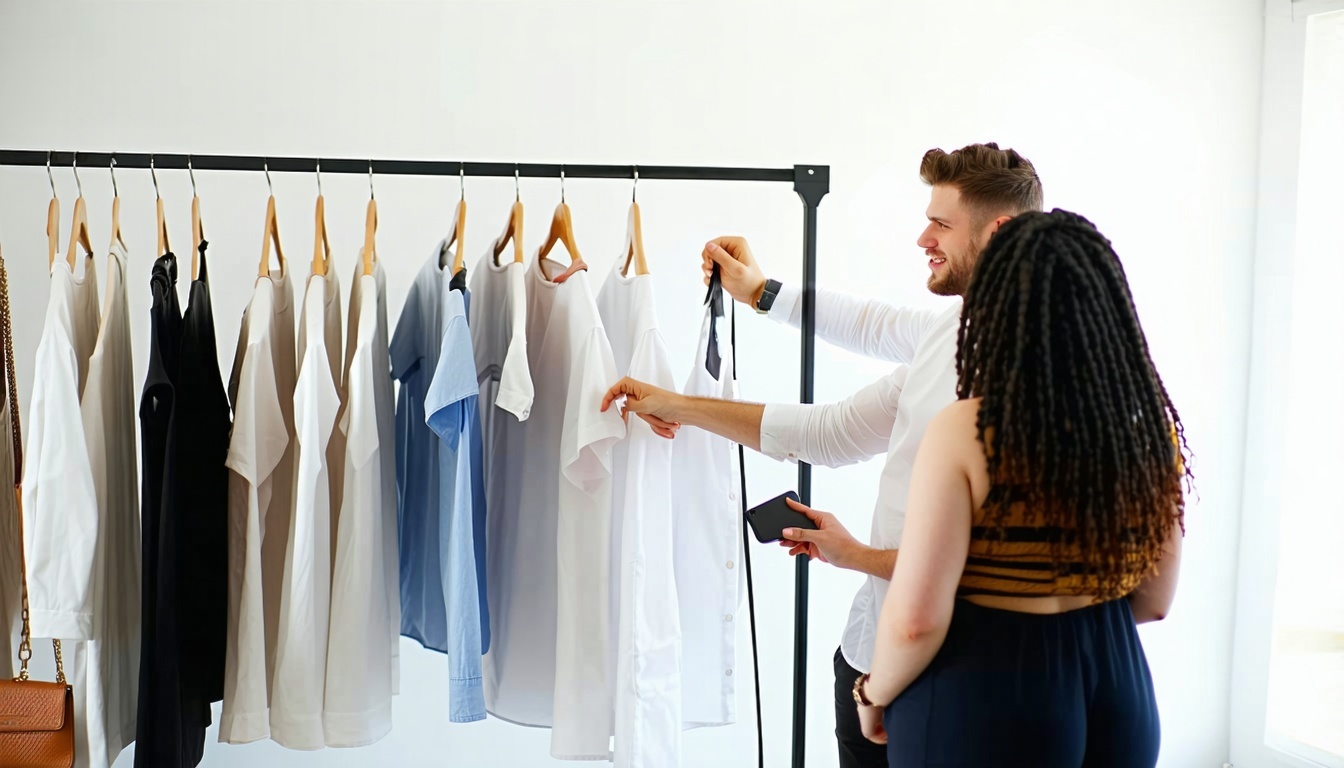 Client learning about garment care